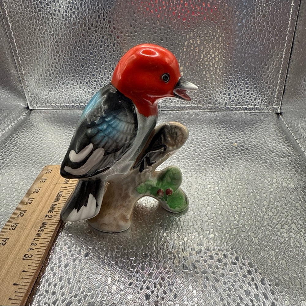 Red and Black Porcelain woodpecker